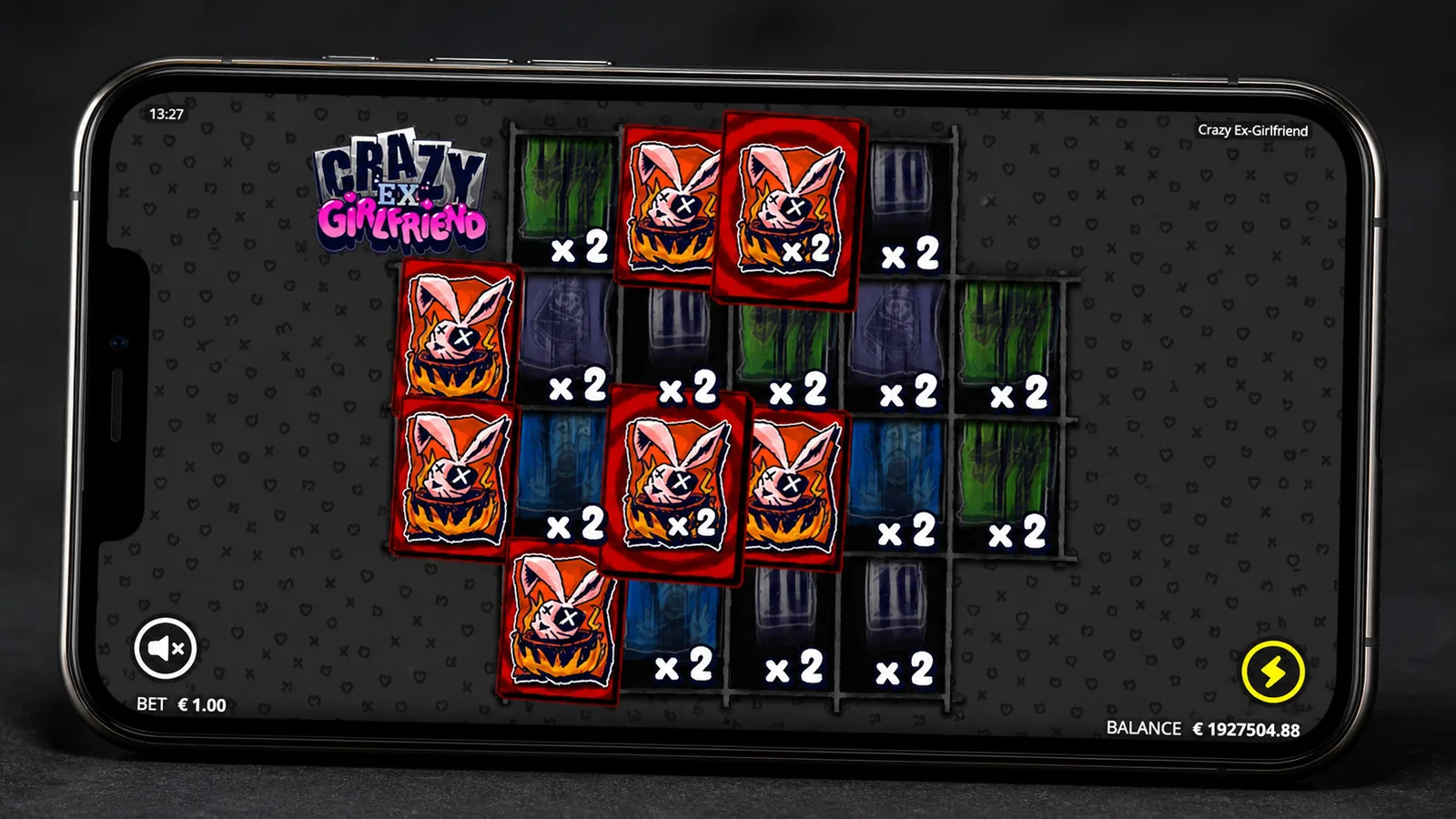Crazy Ex-Girlfriend screenshot - live round showing a 3.24x multiplier and the cash-out button